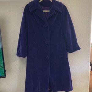 Vtg Marguerite Rubel 1960’s velvet Purple opera Coat whimsigoth old Hollywood
